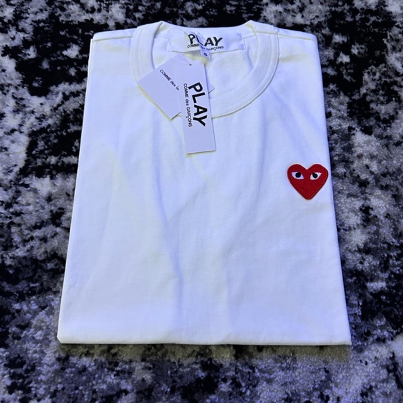 Comme des Garcons PLAY Other - COMME DES GARCONS CDG PLAY RED HEART EYE LOGO WHITE T-SHIRT (S-XL)